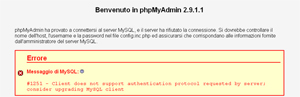 Errore phpMyAdmin